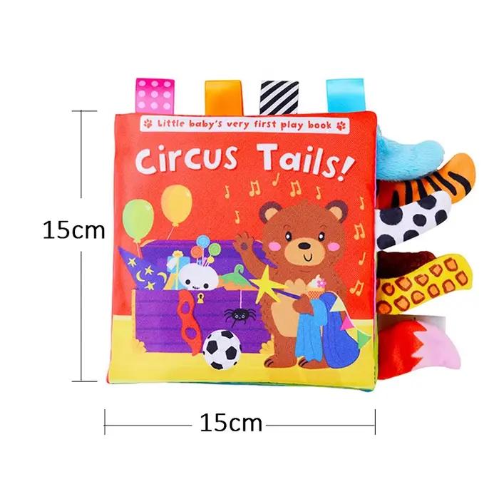 Nouveaux jouets pour bébé, queue d'animaux de dessin animé, livre en tissu pour bébé, livre éducatif