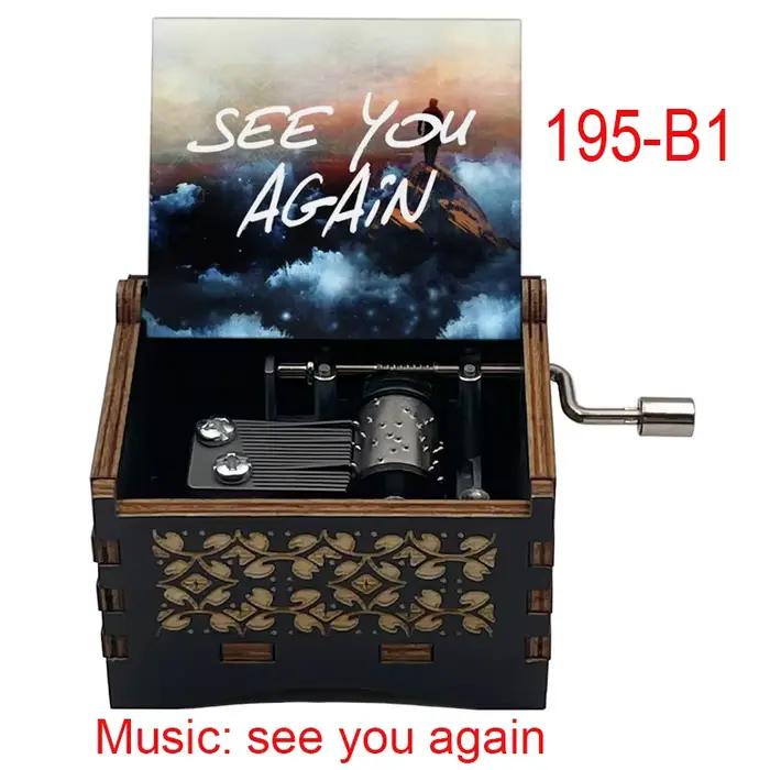 Boîte à musique en bois « See You Again » avec mélodie de film célèbre, mouvement musical 18 notes,