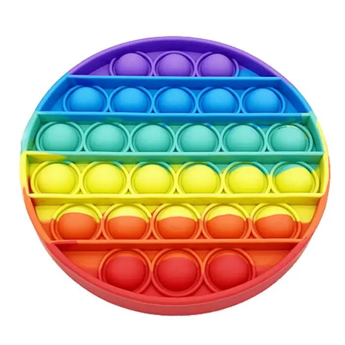 Arc-en-ciel Fidget Toys Pop Push Bubble Jouets sensoriels Dinosaur drôle Autisme Needs Squishy Soula