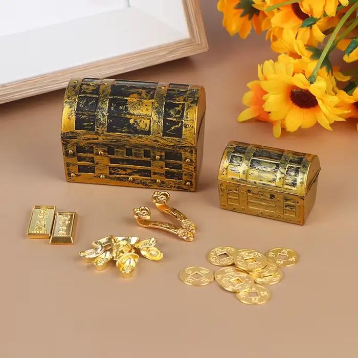 Coffre au trésor Miniature en or Yuan, pièce de monnaie en cuivre, modèle Mini Ruyi, pièce de monnai