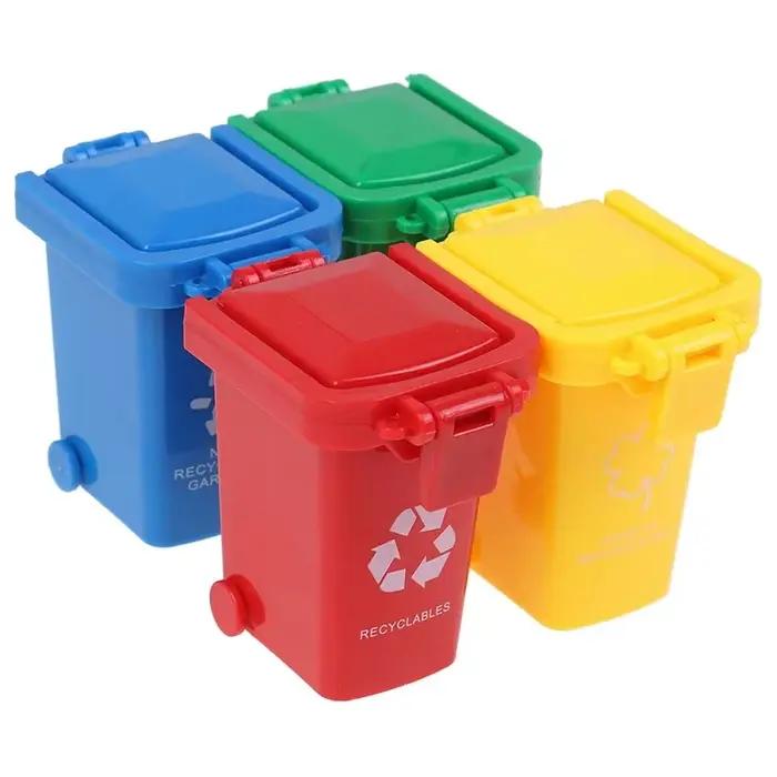 4 pièces Simulation 1:12 maison de poupée Mini poubelle jouet camion poubelle canettes bord de la ma