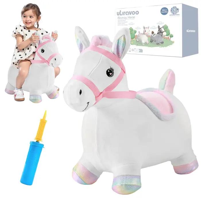 Cheval de saut gonflable Pals, jouet gonflable de trémie d'animal en peluche rebondissante pour tout