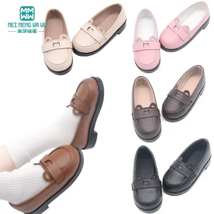 BJD – chaussures de poupée en cuir 43-60cm 1/3 1/4 SD, chaussures plates à la mode, rose, noir, marr