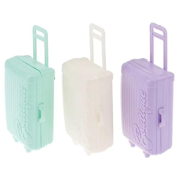 Maison de poupée Miniature en plastique multicolore, 1 pièce, valise de rangement, chariot de voyage