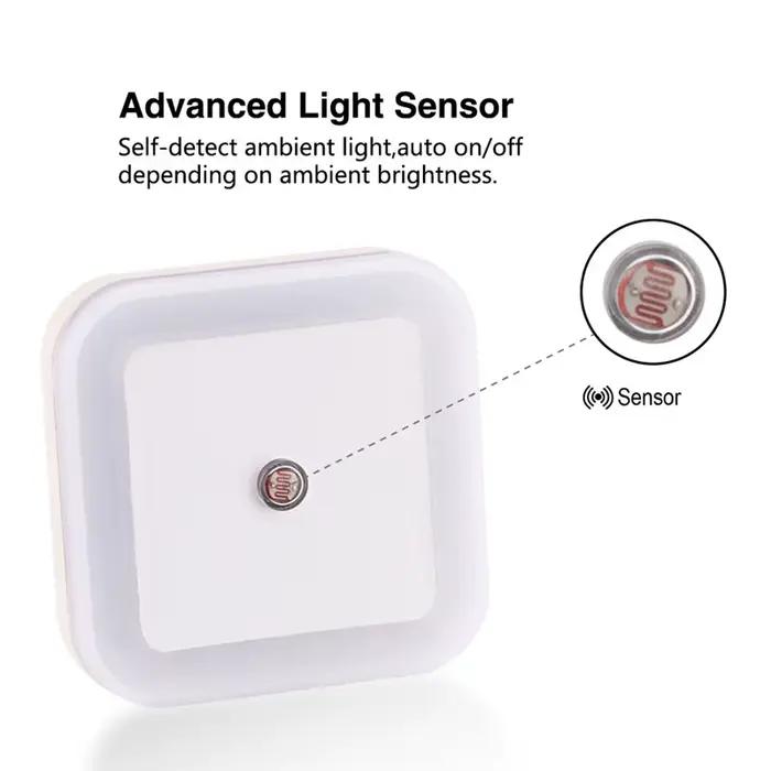 Capteur sans fil LED veilleuse prise ue US Mini veilleuses carrées pour bébé enfants salon chambre c