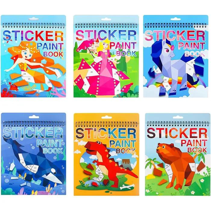 Livre d'autocollants artisanaux pour enfants âgés de 4 à 8 ans, autocollant par numéros pour jeux de