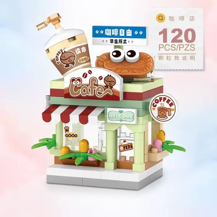 Food Shop Street Series - Kit de modèle de maison de magasin miniature, jouet de construction éducat