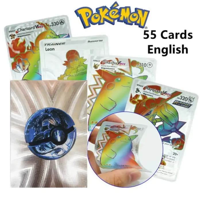 Nouveau 55 pièces/boîte carte Pokemon Vmax GX EX arc-en-ciel or noir argent Mewtwo Collection Rare c