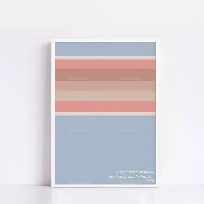 Affiches d'émission de télévision alternative Trio imprimées sur palette minimaliste miroir noir |