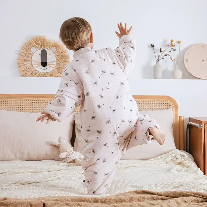 Sac de Couchage à Manches Perfectes pour Bébé de 1 à 4 Ans, Vêtements de Nuit Chauds d'Hiver avec Fe
