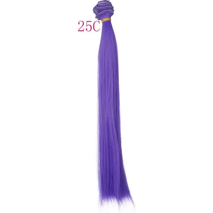 30 cm * 100 cm cheveux de poupée rose blanc vert bleu marron couleur orange jaune couleur droite BJD