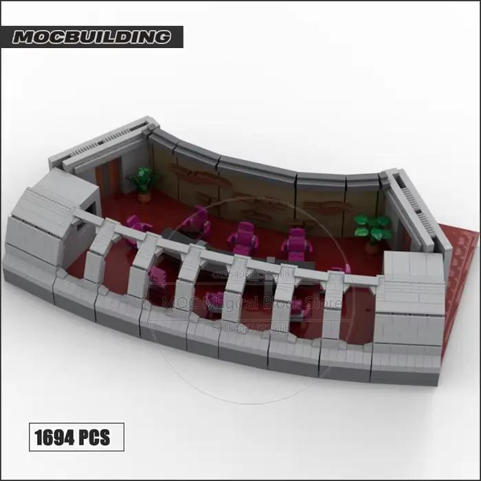 Blocs de construction USS MOC D, salon d'observation, Diorama, technologie d'architecture, briques,
