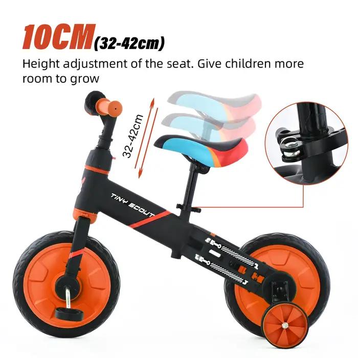 UBRAVOO-Vélo d'équilibre Tiny Scout, 3, 4, 5 ans, 4 en 1, roues de support et pédales en option, dég