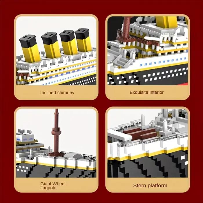 Jouet d'assemblage de blocs de construction, puzzle géant Titanic pour garçon et fille, modèle de ba