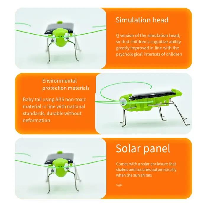 Jouet sauterelle solaire pour enfants, puzzle, cadeau sélectionné, simulation d'insecte, éducation s