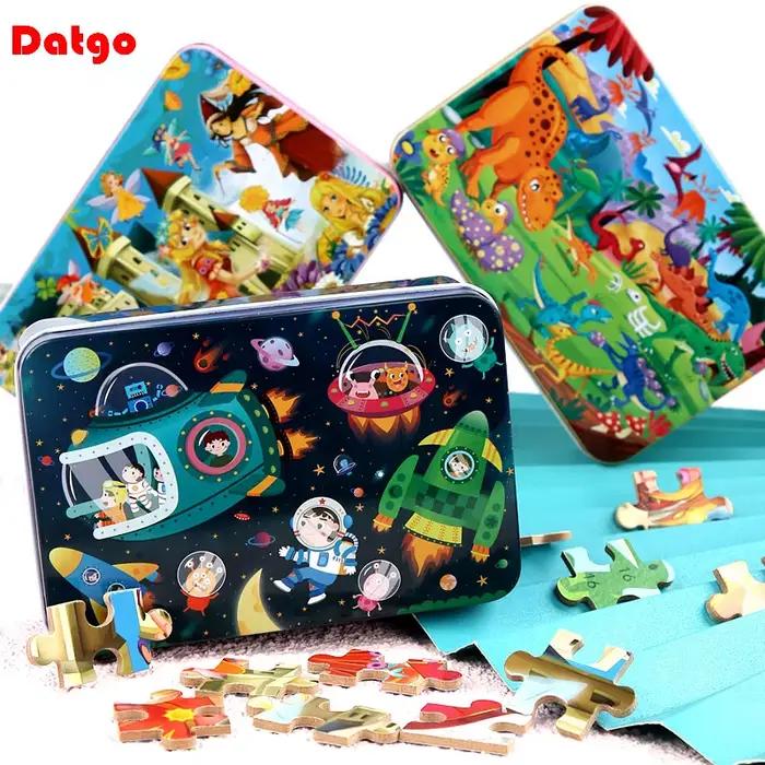 100 pièces enfants Puzzle en bois dessin animé Animal véhicule bois Parent enfant jeu jouet Puzzle b