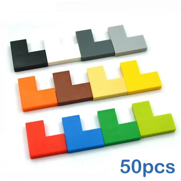 50 pièces de blocs de construction DIY fins et lisses 1+2 points, jouets éducatifs créatifs pour enf