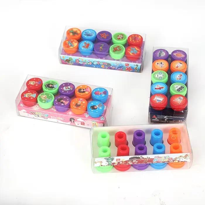 Assortiment de timbres pour enfants, tampons auto-encreurs pour enseignants, cadeaux de fête, boîte