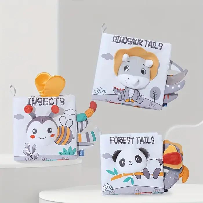 Livres doux pour bébés, jouets 3D au toucher et au toucher, livres en tissu froissé, pour bébés, enf