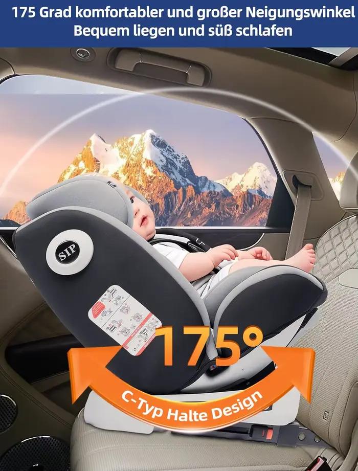 Siège auto bébé AP03 KL005 ECE R129 pivotant à 360° avec Isofix ECE R129, Groupe 0+1/2/3 (9-36 kg/0-