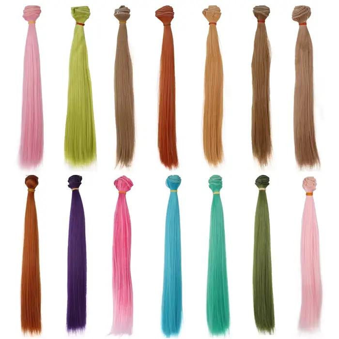 30 cm * 100 cm cheveux de poupée rose blanc vert bleu marron couleur orange jaune couleur droite BJD