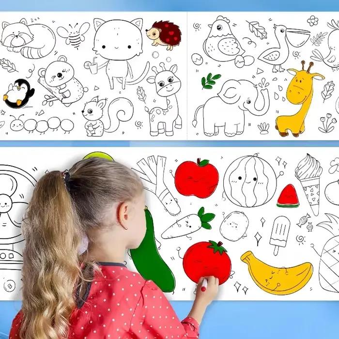 Jouets Montessori pour enfants de 3 mètres, rouleau de dessin Graffiti éducatif précoce, bricolage a