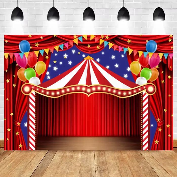 Toile de fond de tente de cirque rouge, pour fête à thème de carnaval, réception-cadeau pour bébé, a