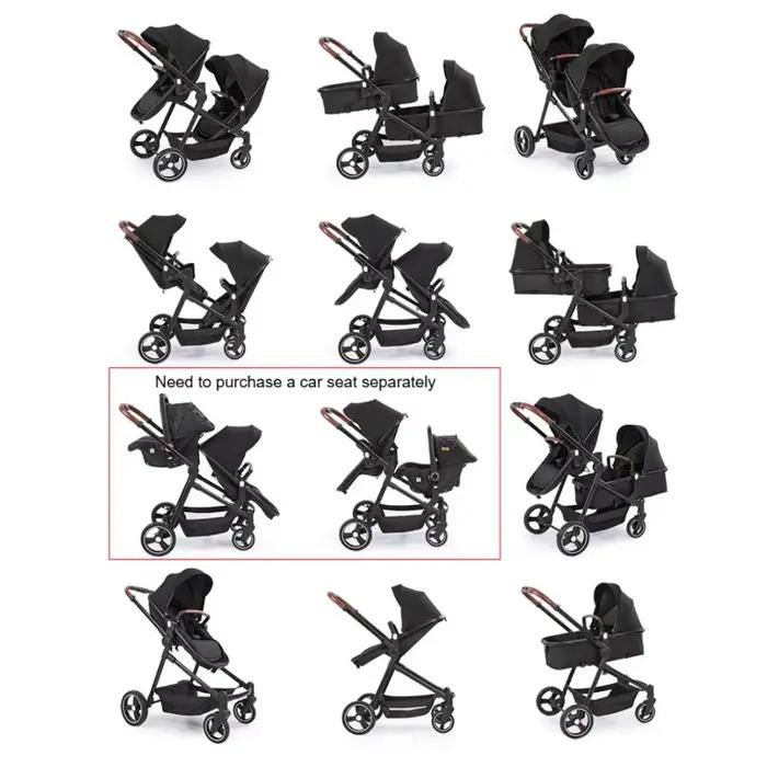 Coussinets jumeaux pour bébé, petite taille, pliés, transportés sur avions, double chariot pour enfa