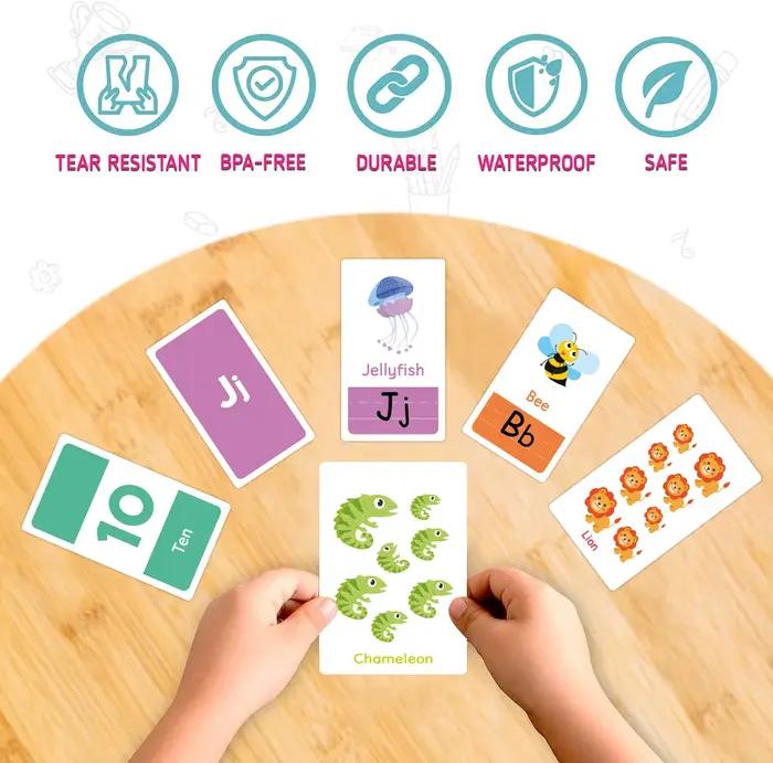 Cartes flash Alphabet ABC, 58 pièces, jouets d'éducation précoce Montessori, formes de bébé, cartes
