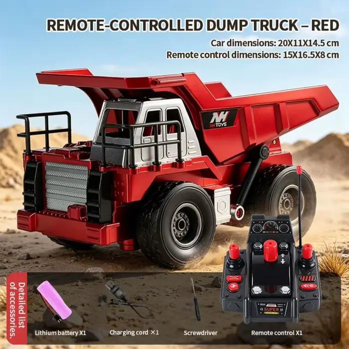 Camion benne lourd télécommandé RC avec levage automatique de la benne, véhicule d'ingénierie pour j