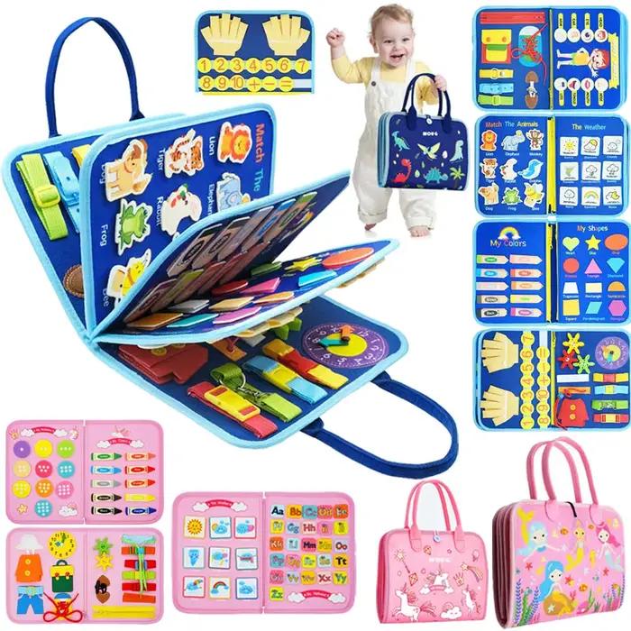 Planche occupée Montessori, jouets pour tout-petits, livre sensoriel préscolaire, éducation précoce,