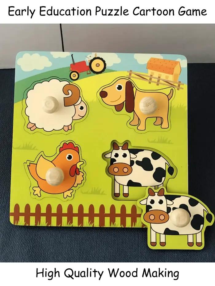 Puzzle animaux de la ferme pour enfants, jouets intelligents, éveil des enfants, éducation précoce,