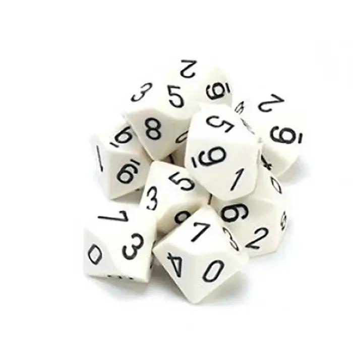 10 pièces/lot dés numériques blancs 0-9 jeu de Puzzle dés à 10 faces accessoire de jeu drôle 16mm