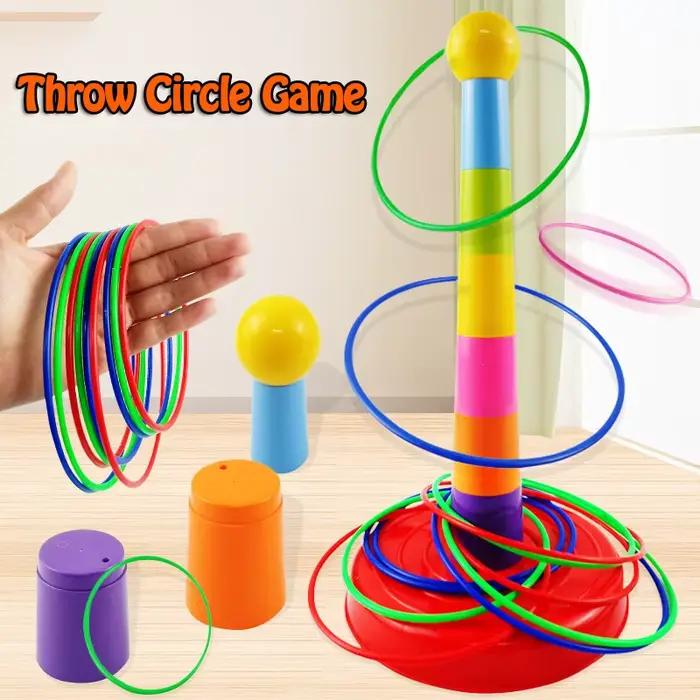 Anneau de lancer pour enfants anneau de jeu empilant jouet amusant intérieur et extérieur cercle d'i