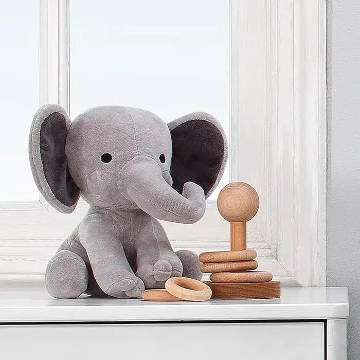 Jouets en peluche éléphant gris de 25cm, animaux Kawaii, oreiller en peluche doux pour dormir, poupé