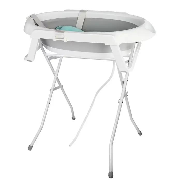 Baignoire pour bébé avec support - baignoire pliable avec coussin de bain - sécurisé et confortable