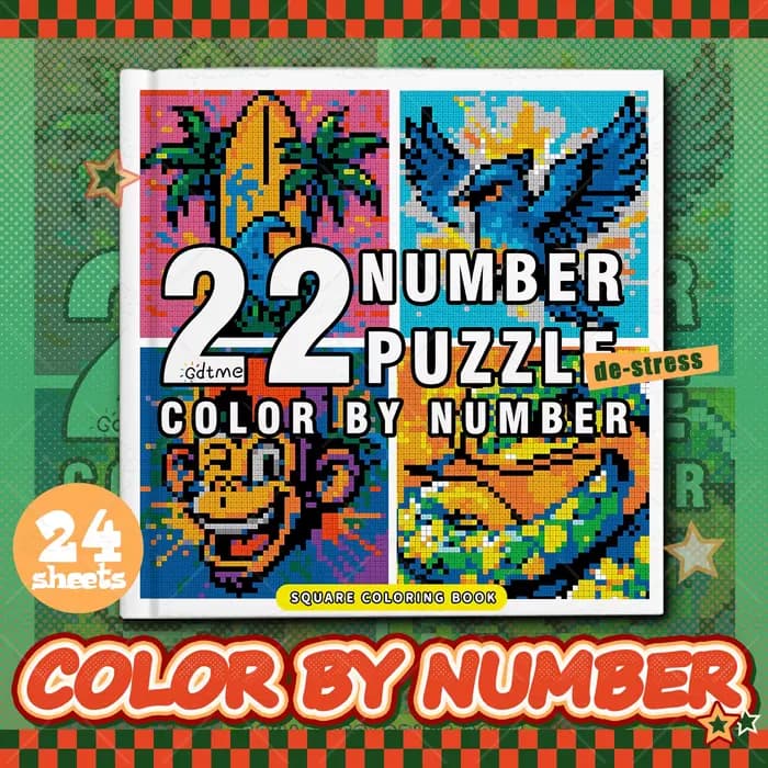 Livre de coloriage par numéros pour adultes et adolescents, pour soulager le stress et passer le tem