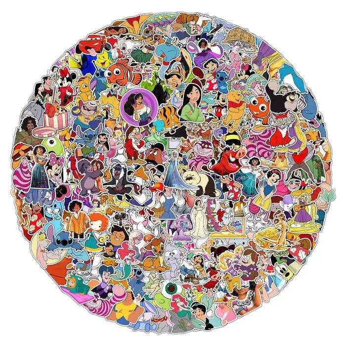 10/30/50/100/200 pièces Disney mignon mélange dessin animé Micky princesse autocollants ordinateur p