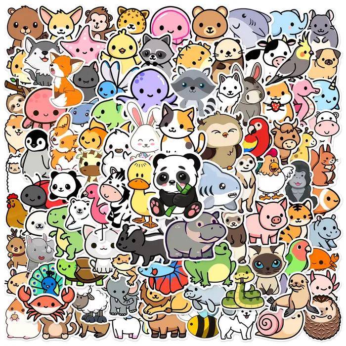 100 pièces mignon dessin animé animaux mélange Graffiti autocollants bricolage téléphone guitare ord