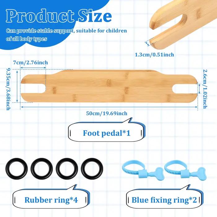 Repose-pieds pour chaise haute bébé en bambou, réglable en hauteur, avec anneaux en caoutchouc, acce