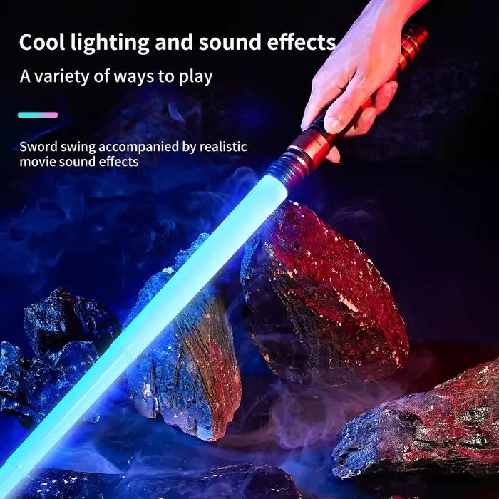 REikirc 2 en 1 Sabre Laser RGB 75cm 7 couleurs pour 3 enfants et plus jouet épée Laser épées lumineu