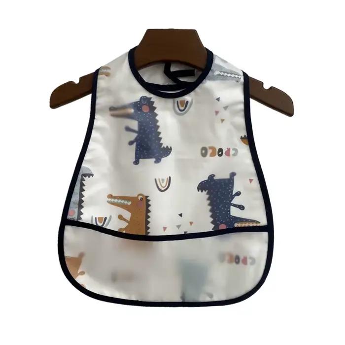 Bavoirs d'Alimentation OligWaterproof à Motif de Dessin Animé pour Bébé, avec Poche Réglable, Tablie