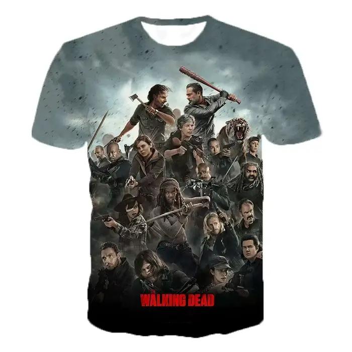 T-shirt imprimé en 3D de la série télévisée populaire The Walking Frequency pour hommes, vêtements d