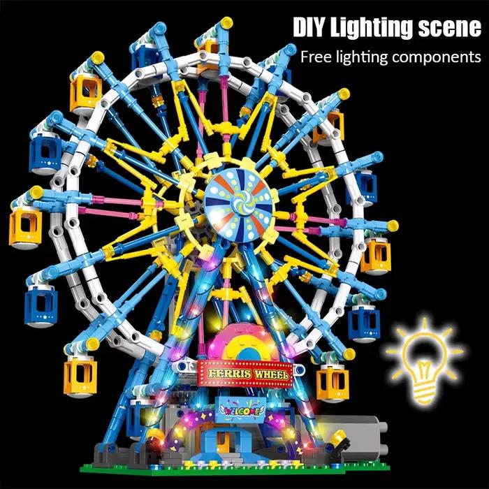 ZKZC City Friends MOC blocs de construction de grande roue rotative briques électriques avec jouets