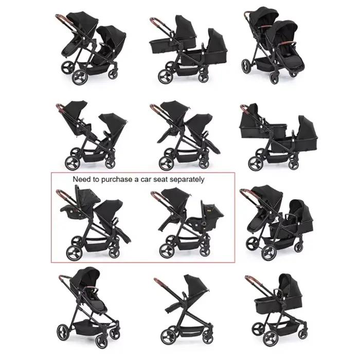 Nouvelle poussette Double légère pliable, Double siège, Portable, multifonctionnelle, peut être pris