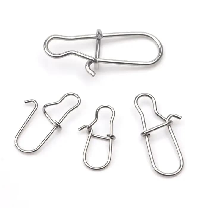 Rompin 100 pièces 000-5 # Broche à crochet en acier inoxydable 304, baril de pêche pivotant, conne