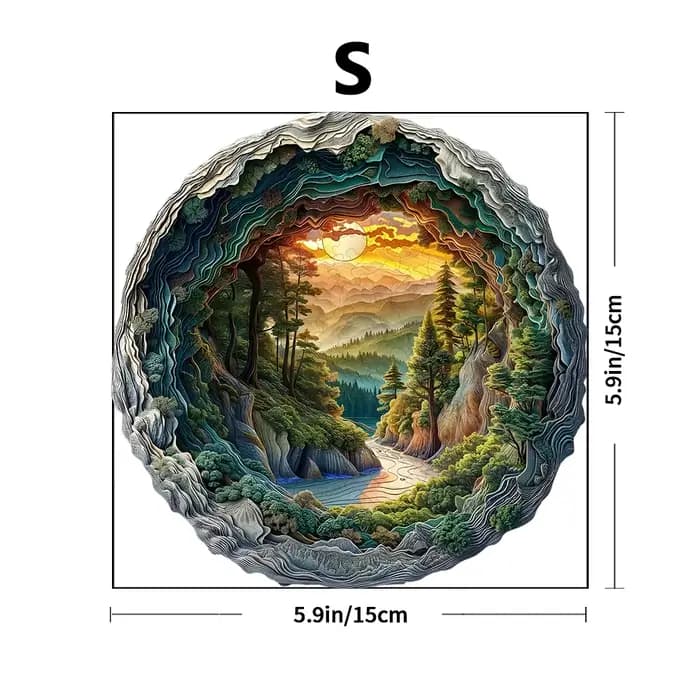 Puzzles en bois pour adultes, puzzle plat avec effet visuel 3D, scène d'hiver Puzzles en bois pour a