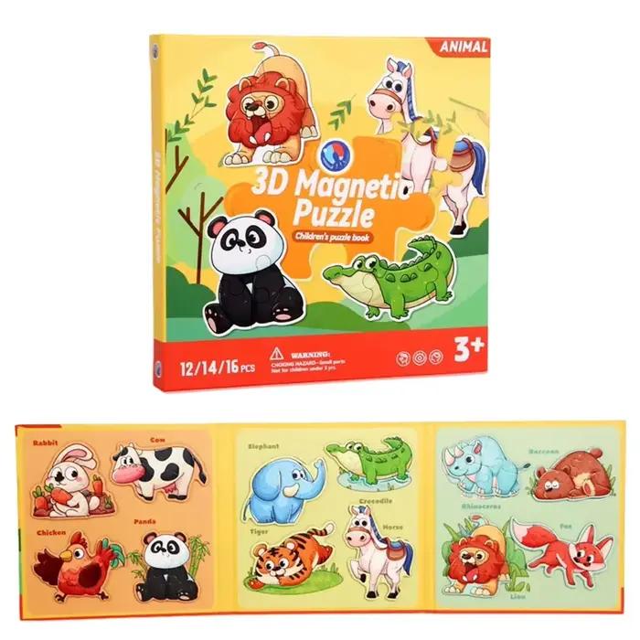 Puzzles magnétiques d'animaux dinosaures, jouets éducatifs Montessori pour enfants de 3 à 8 ans, jeu