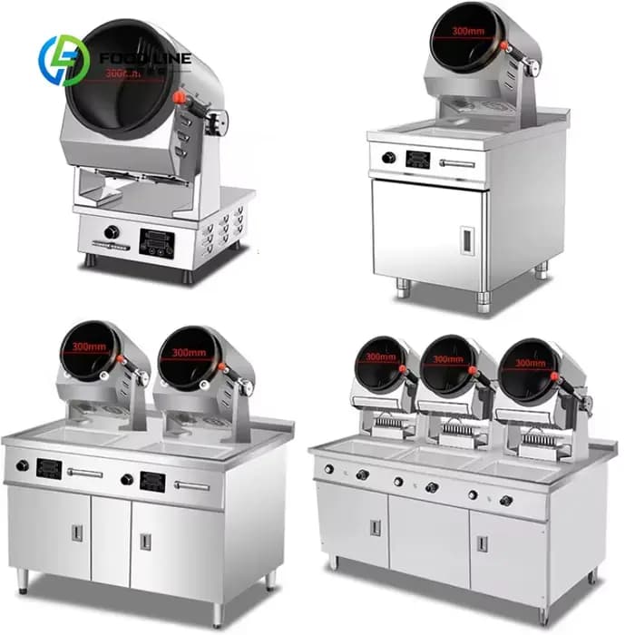 Wok électrique automatique personnalisé pour restaurant, robot de cuisson intelligent pour riz frit,