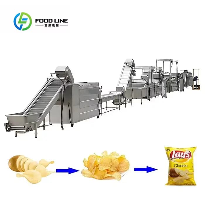 Ligne de production de chips de pommes de terre commerciales personnalisées avec contrôle intelligen